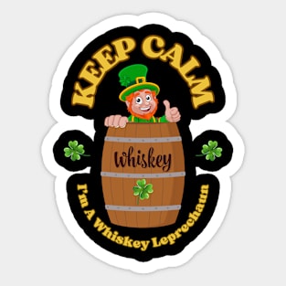 Keep Calm, I'm a Whiskey Leprechaun St. Patrick's Day Sticker